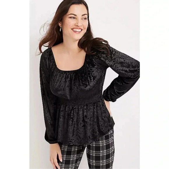 Velour On/Off Shoulder Blouse - Picture 1 of 10